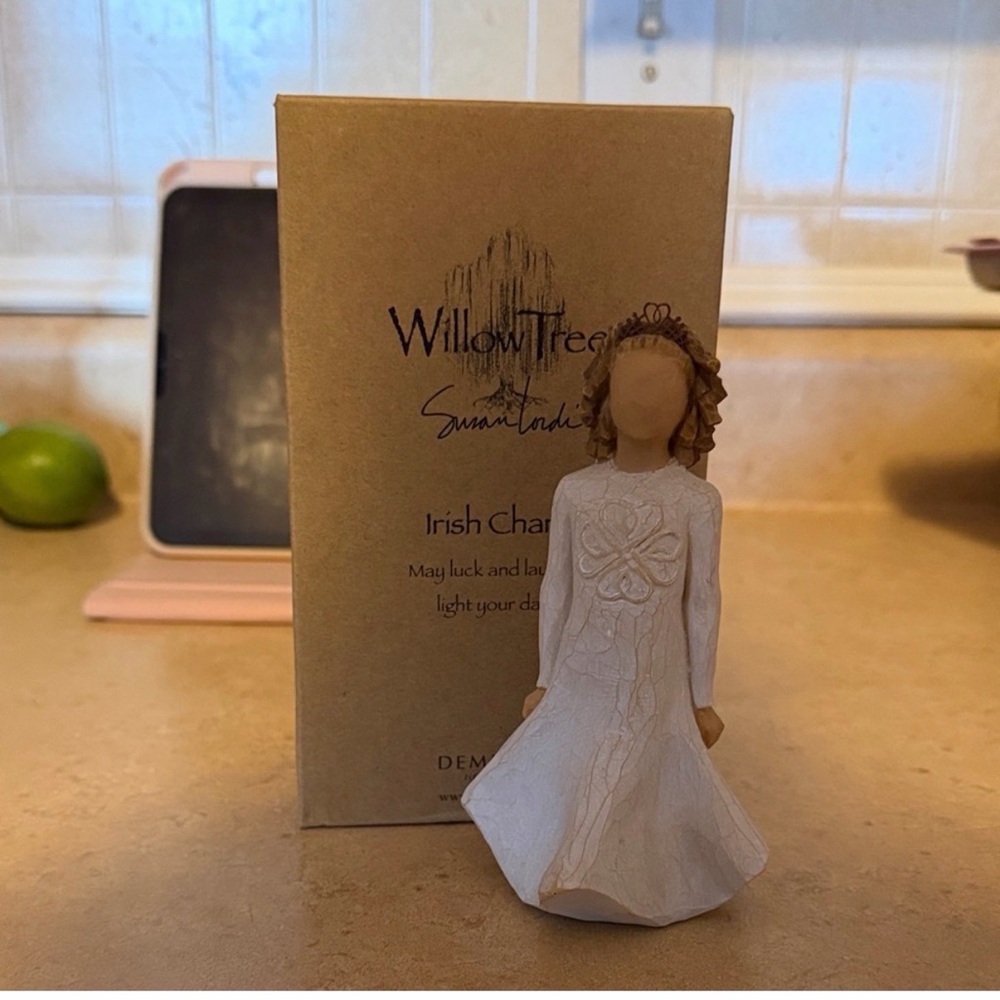 Willow Tree Figurine with White Dress and Brown Hair
